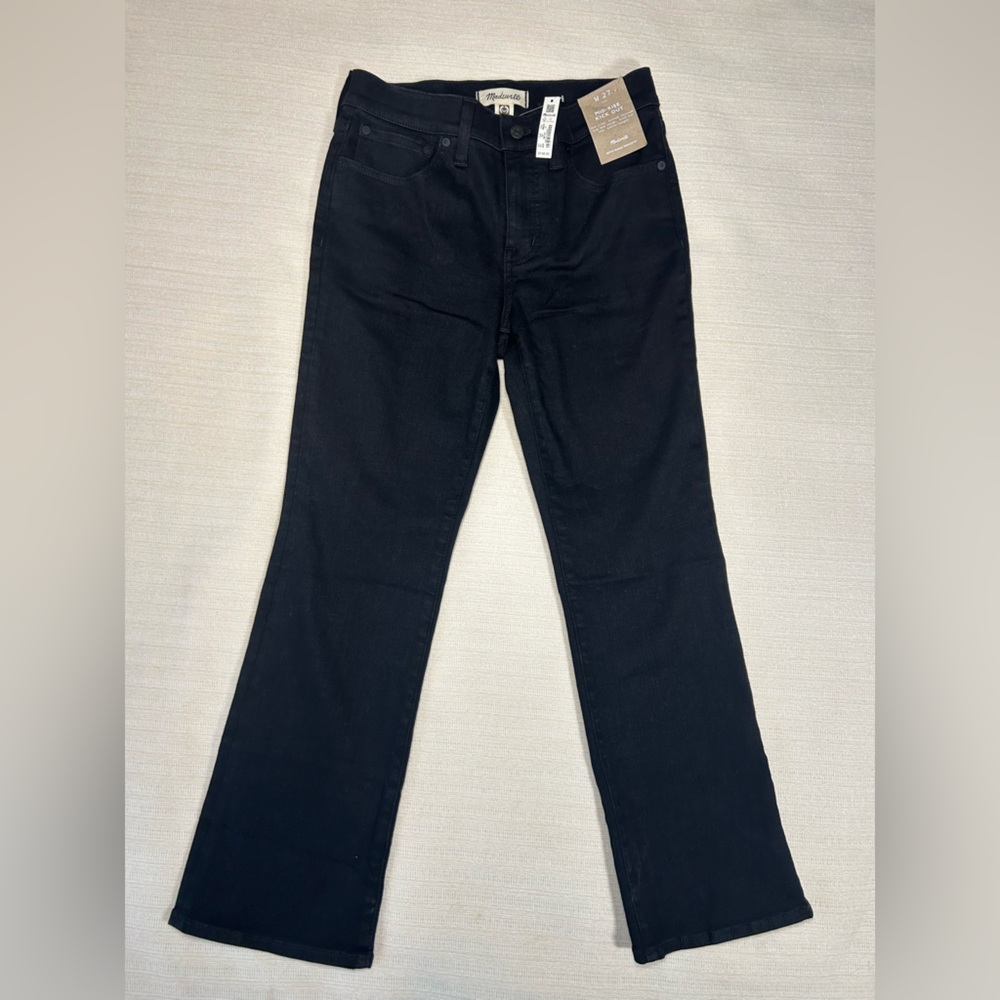 NEW Madewell Women's Mid-Rise Kick Out Ankle-Length Black Jeans- Size 37 ($138)